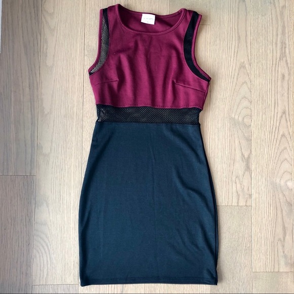 La Hearts Dresses & Skirts - LA Hearts Maroon/Black Mesh Dress